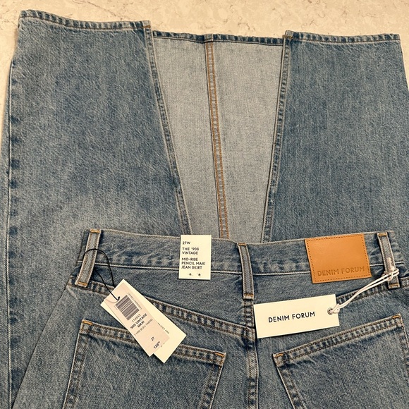 Aritzia Denim Forum The '90s Vintage Maxi Denim Skirt in 7 Yrs Bleu Taboo - Picture 3 of 3